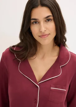 bonprix Pyjama boutonné 100% coton|Femme Lingerie Nuit