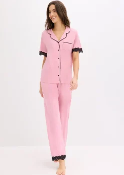 Femme bonprix Lingerie Nuit|Pyjama boutonné en matière douce