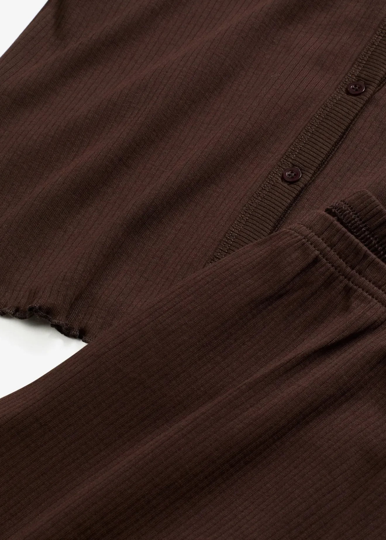 bonprix Pyjama boutonné en matière côtelée|Femme Lingerie Nuit