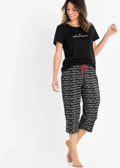 bonprix Pyjama corsaire 100% coton|Femme Lingerie Nuit