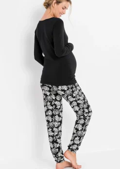 bonprix Pyjama d’allaitement en coton extensible|Femme Maternité|Femme Enceinte