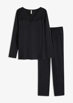 bonprix Pyjama en coton doux|Femme Lingerie Nuit