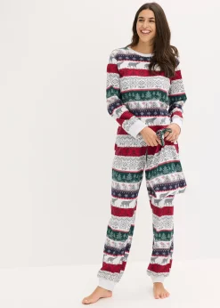 Femme bonprix Lingerie Nuit|Pyjama en coton doux avec pochette cadeau