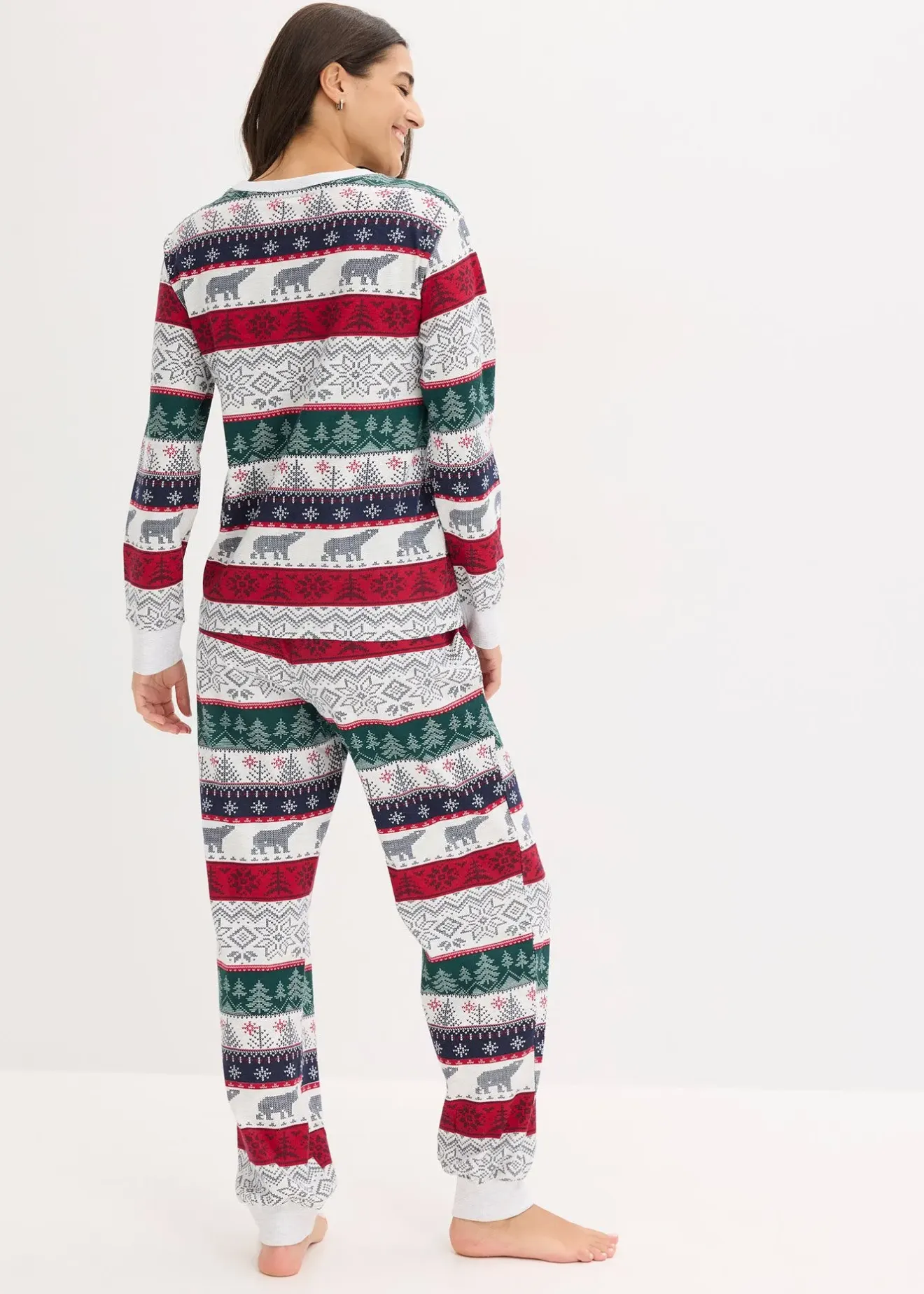 Femme bonprix Lingerie Nuit|Pyjama en coton doux avec pochette cadeau