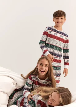 Femme bonprix Lingerie Nuit|Pyjama en coton doux avec pochette cadeau