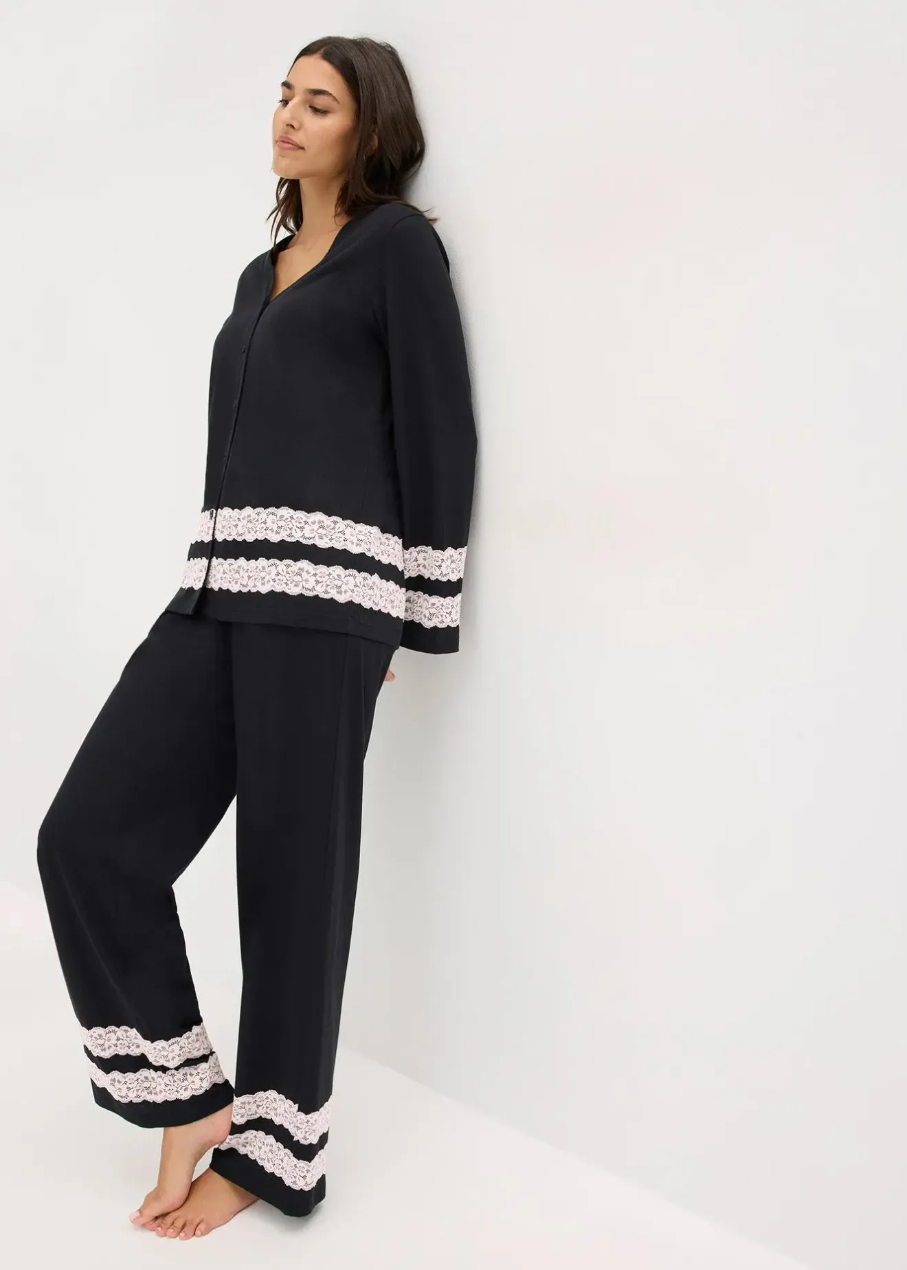 Femme bonprix Lingerie Nuit|Pyjama en douce viscose mélangée