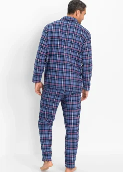 bonprix Pyjama en flanelle avec boutons et manches longues|Homme Pyjamas|Sous-Vêtements