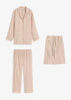 bonprix Pyjama en flanelle avec pochette cadeau|Femme Lingerie Nuit