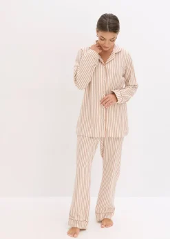 bonprix Pyjama en flanelle avec pochette cadeau|Femme Lingerie Nuit
