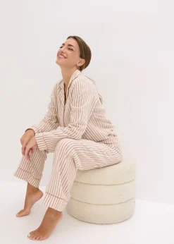 bonprix Pyjama en flanelle avec pochette cadeau|Femme Lingerie Nuit