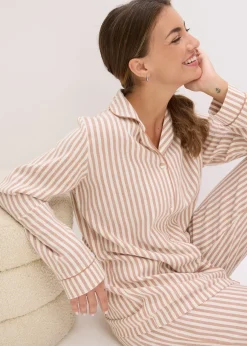 bonprix Pyjama en flanelle avec pochette cadeau|Femme Lingerie Nuit