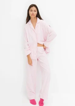 Femme bonprix Lingerie Nuit|Pyjama en flanelle avec pochette cadeau