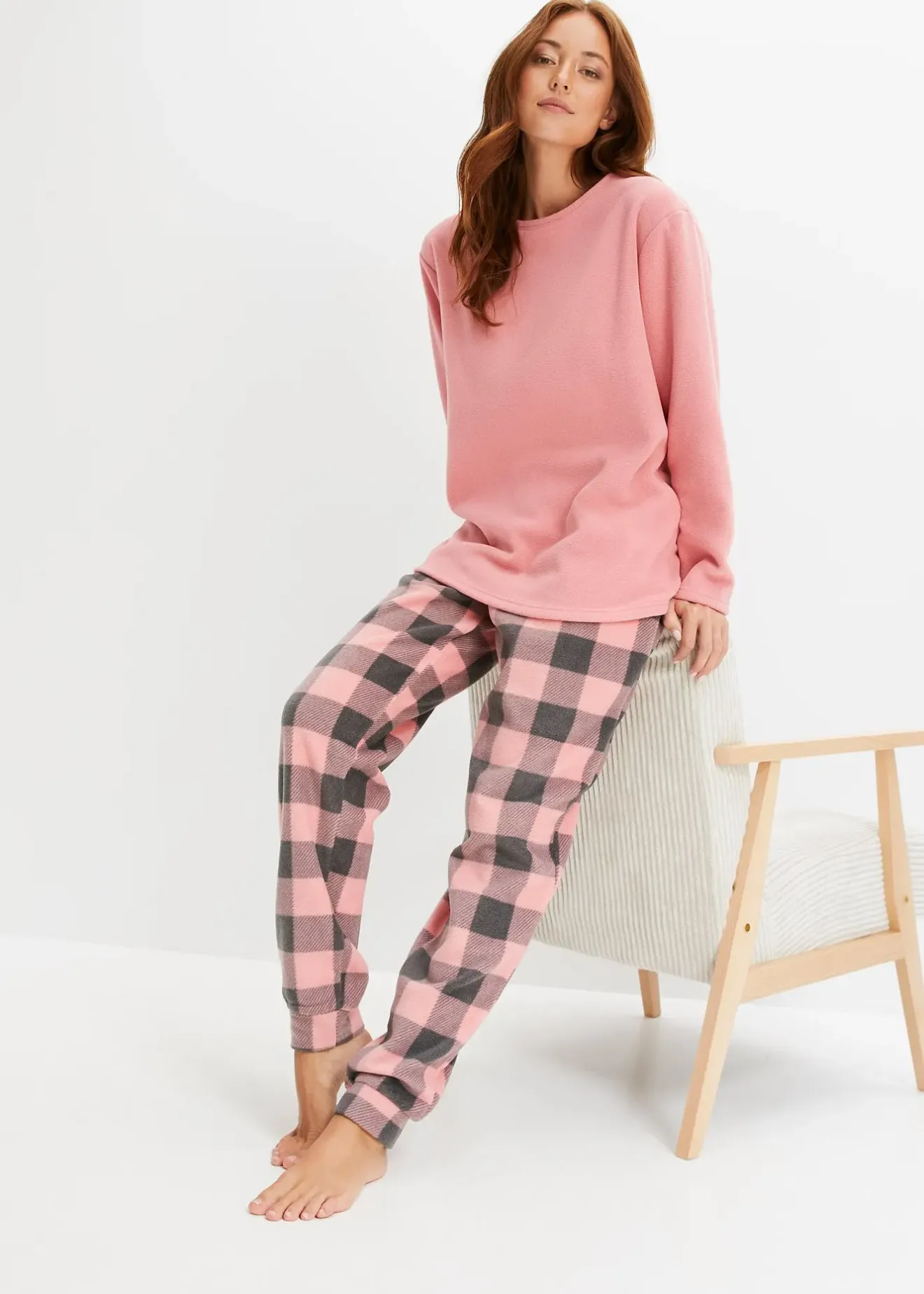 bonprix Pyjama en polaire|Femme Homewear|Lingerie Nuit