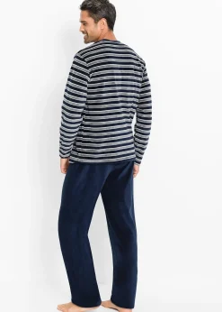 bonprix Pyjama en velours doux à manches longues|Homme Pyjamas|Sous-Vêtements
