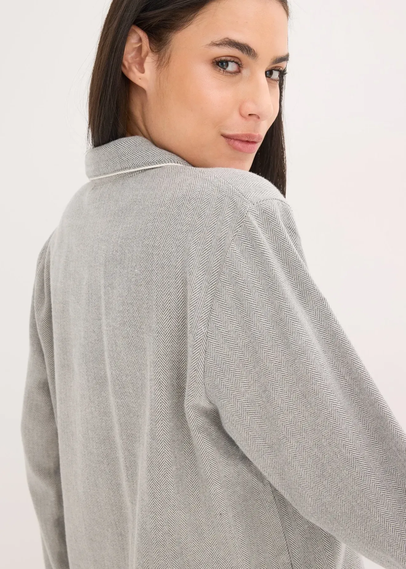 Femme bonprix Lingerie Nuit|Pyjama tissé en flanelle avec motif chevrons