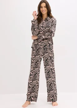 bonprix Pyjama tissé en satin|Femme Lingerie Nuit