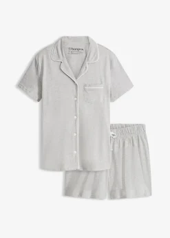 Femme bonprix Basiques|Lingerie Nuit|Pyjashort avec chemise boutonnée