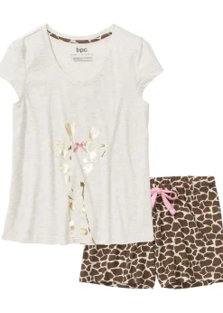 Femme bonprix Lingerie Nuit|Pyjashort avec imprimé foil