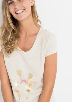 Femme bonprix Lingerie Nuit|Pyjashort avec imprimé foil