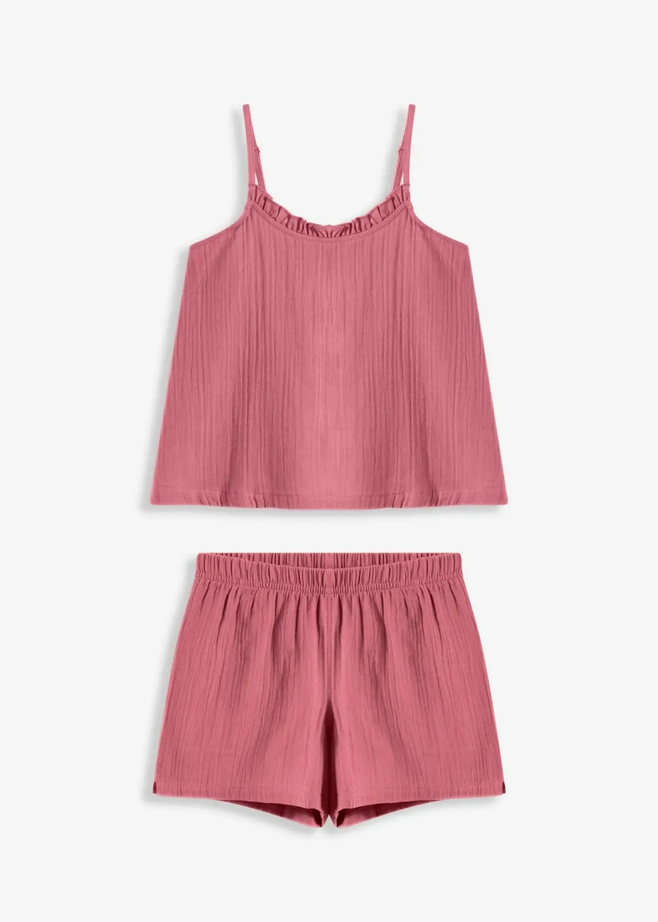 Femme bonprix Lingerie Nuit|Pyjashort en gaze de coton douce avec top à fines bretelles