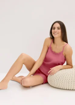 Femme bonprix Lingerie Nuit|Pyjashort en gaze de coton douce avec top à fines bretelles