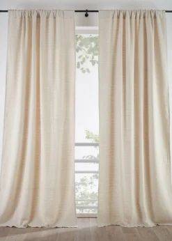 bonprix Rideaux Classiques|Rideau en coton texturé (1 pce)