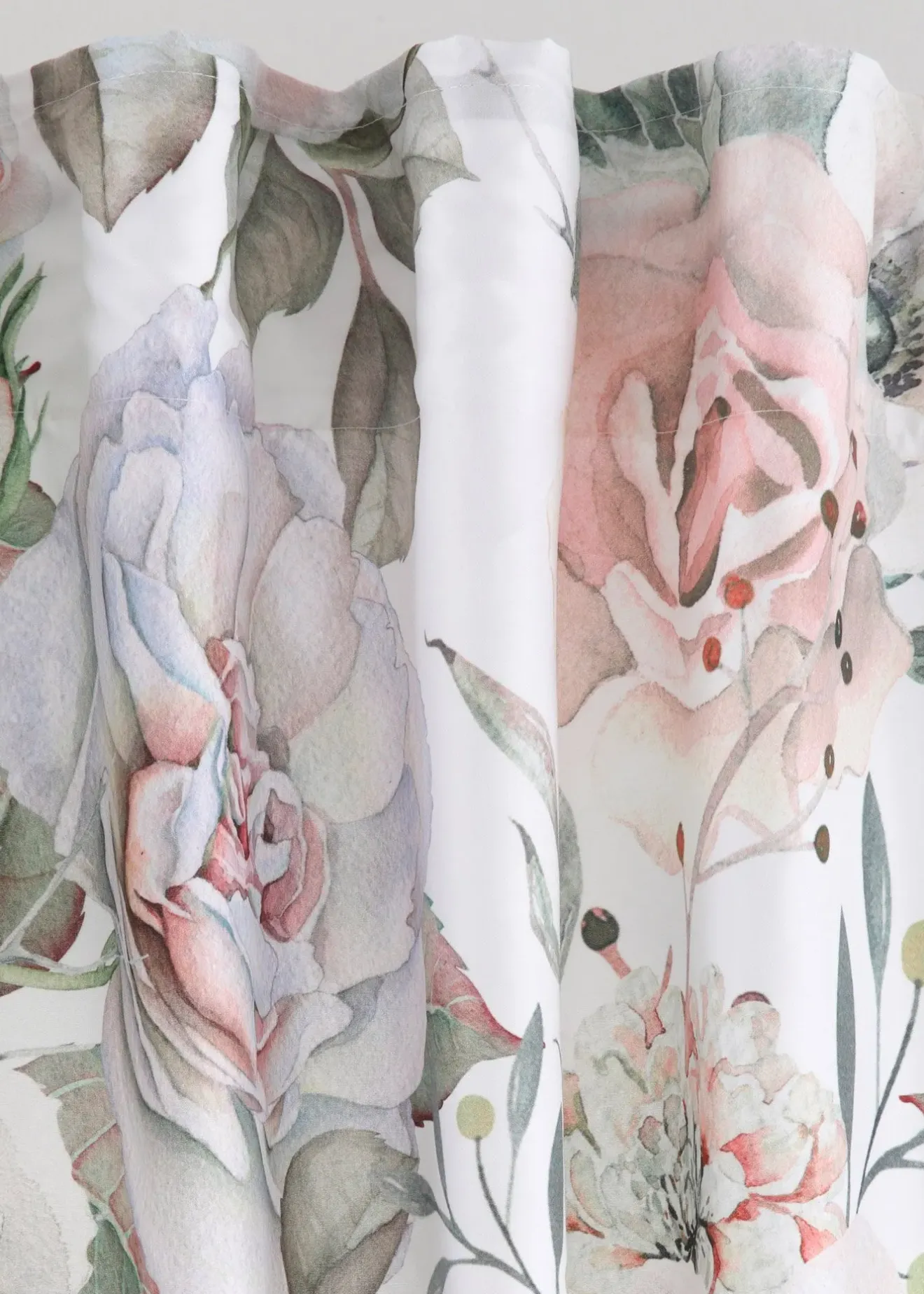 bonprix Salon·Rideaux & Voilages|Rideaux Classiques|Rideau en microfibre à imprimé roses avec polyester recyclé (1 pce)