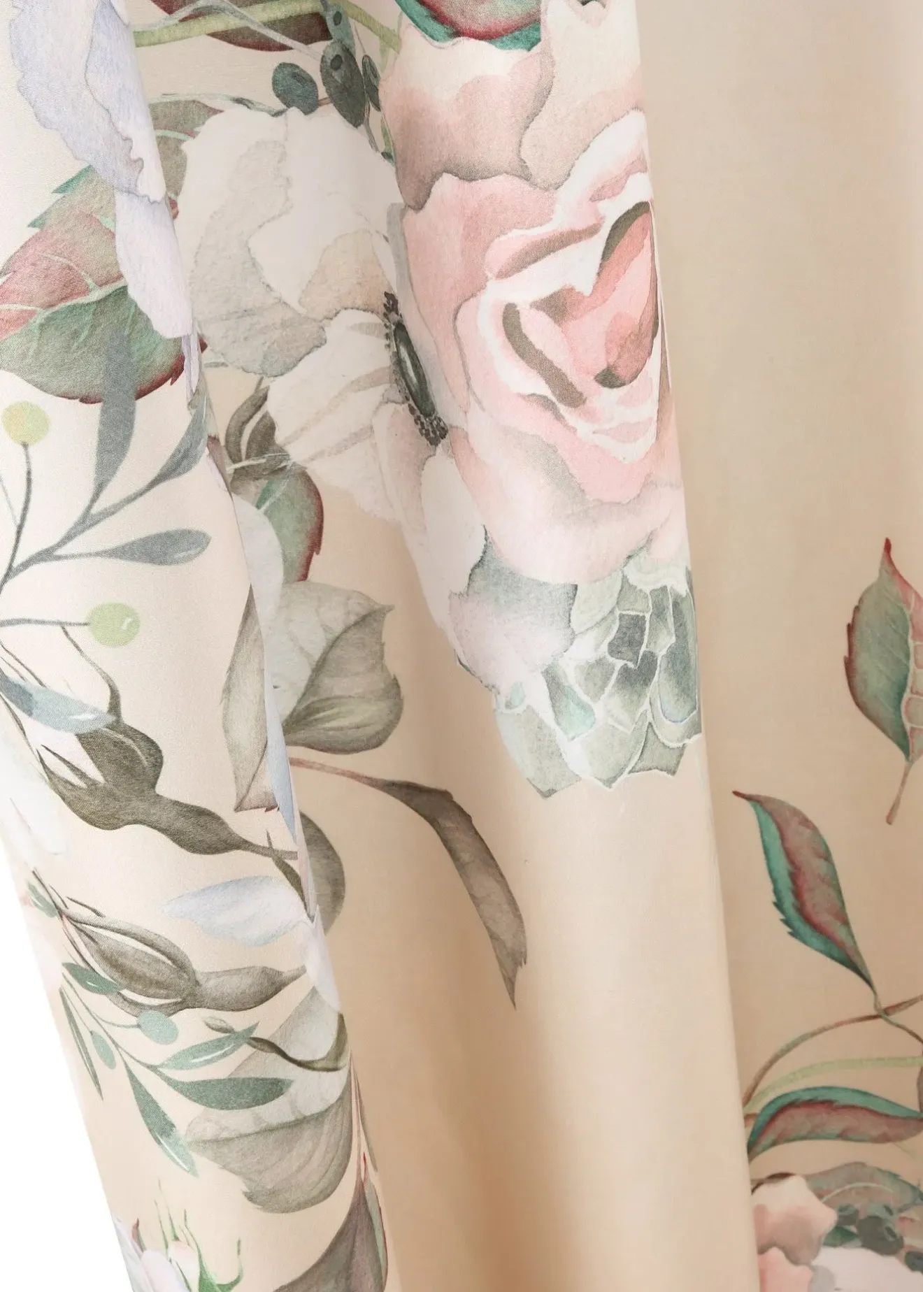 bonprix Salon·Rideaux & Voilages|Rideaux Classiques|Rideau en microfibre à imprimé roses avec polyester recyclé (1 pce)