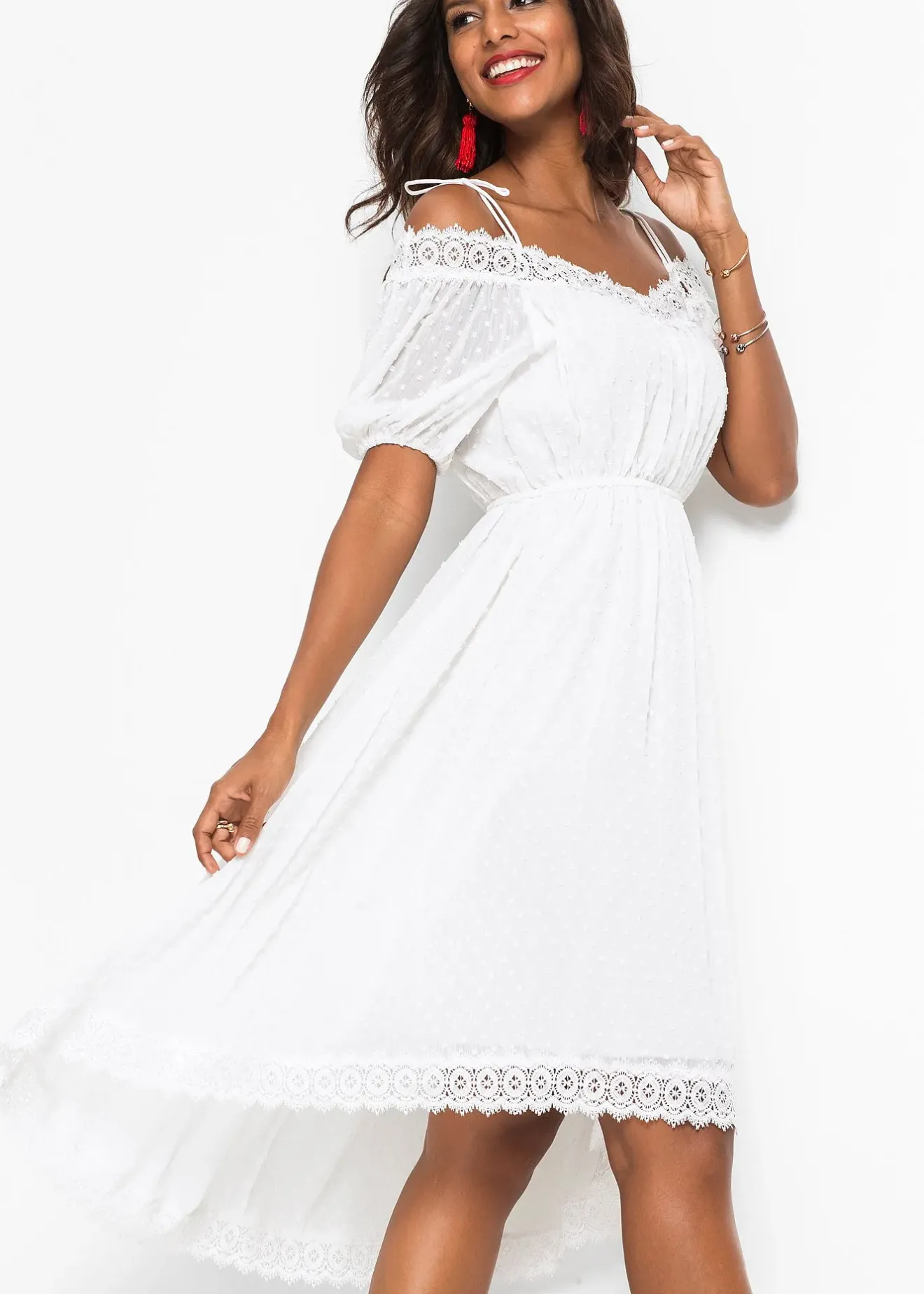 bonprix Robe à bretelles et base asymétrique|Femme Robes