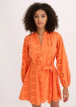 Femme bonprix Robes|Robe à col tunisien 100% coton