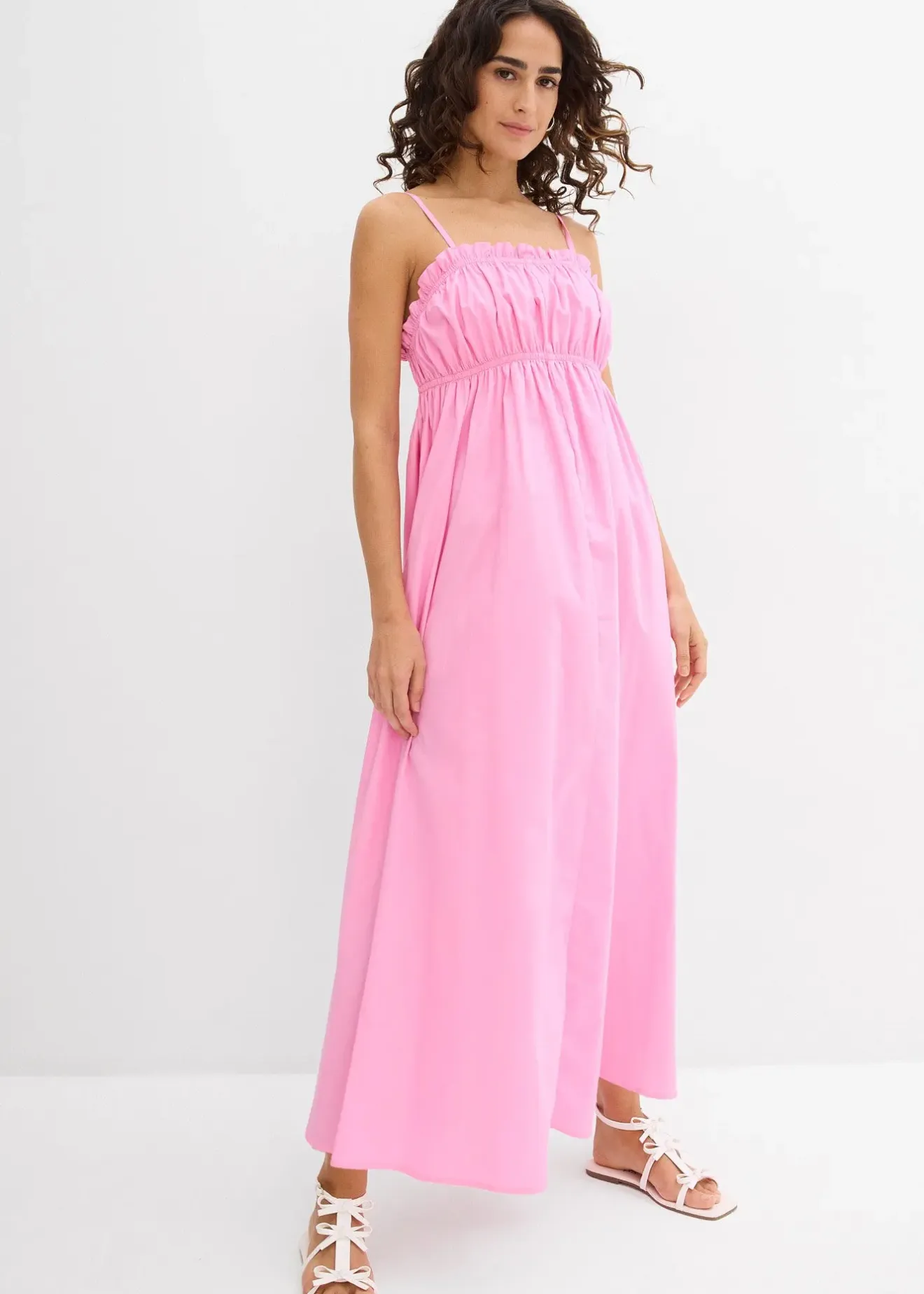 Femme bonprix Robes|Robe 100% coton à fines bretelles