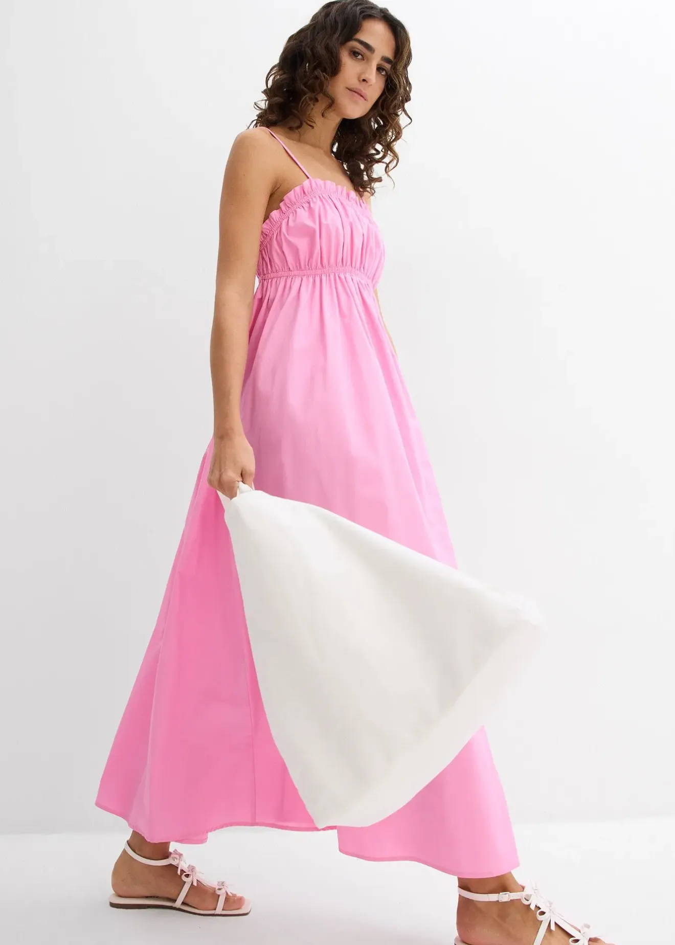 Femme bonprix Robes|Robe 100% coton à fines bretelles