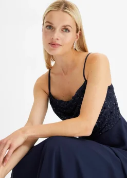 Femme bonprix Mode Festive|Robes|Robe à fines bretelles et haut à sequins brodés