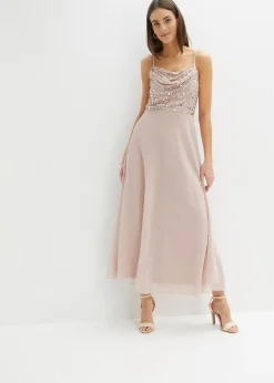 bonprix Robe à fines bretelles et haut à sequins brodés|Femme Mode Festive|Robes