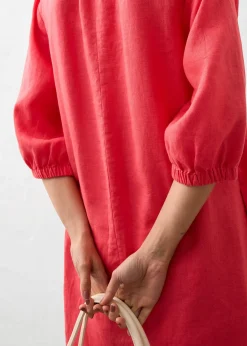 bonprix Robe 100 % lin, manches 3/4|Femme Premium