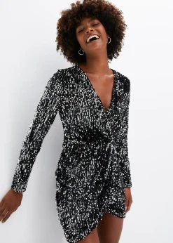 bonprix Robe à sequins en velours doux|Femme Robes|Tailles Petite