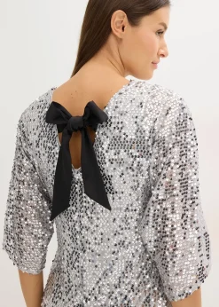 Femme bonprix Robes|Robe à sequins et détail nœud