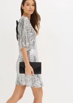 Femme bonprix Robes|Robe à sequins et détail nœud