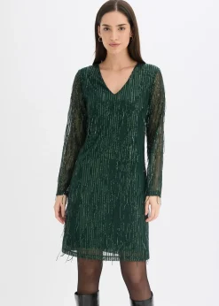 Femme bonprix Robes|Robe à sequins et franges