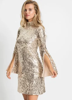 bonprix Robe à sequins et manches trompette|Femme Robes