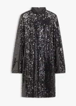 bonprix Robe à sequins et manches trompette|Femme Robes