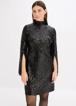 bonprix Robe à sequins et manches trompette|Femme Robes