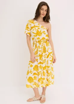 bonprix Robe asymétrique imprimée en viscose texturée|Femme Robes