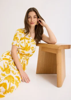 bonprix Robe asymétrique imprimée en viscose texturée|Femme Robes