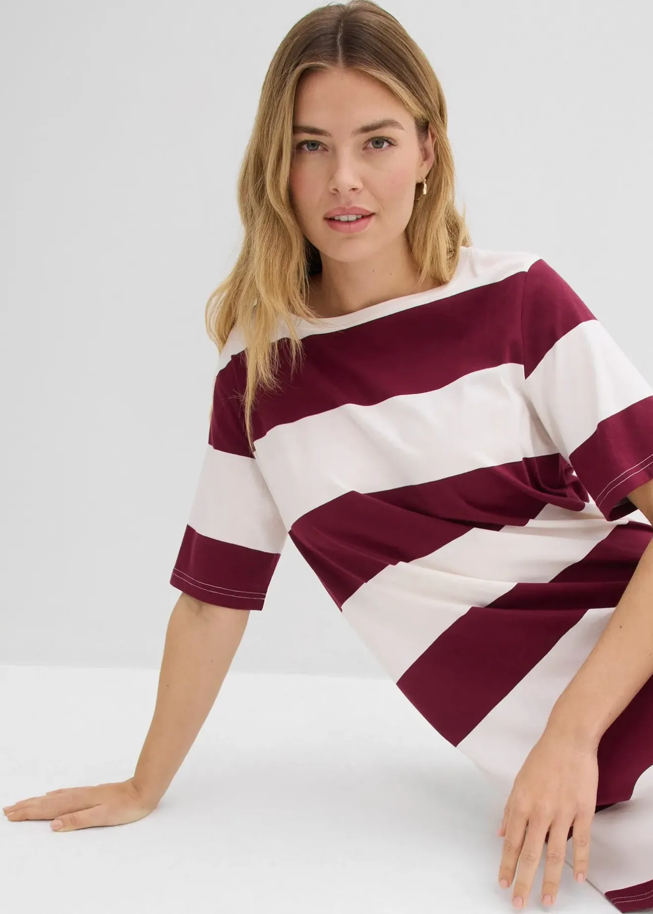 Femme bonprix Basiques|Robes|Robe boxy, 100% coton