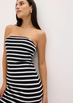 bonprix Robe bustier en matière côtelée|Femme Robes