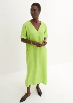 bonprix Robe caftan 100 % lin|Femme Premium|Robes