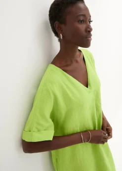 bonprix Robe caftan 100 % lin|Femme Premium|Robes