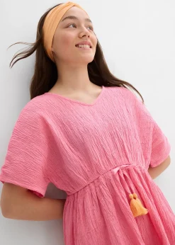 bonprix Robe caftan en coton froissé|Enfant Vêtements Enfant|Filles 9-16 Ans·Robes & Combinaisons