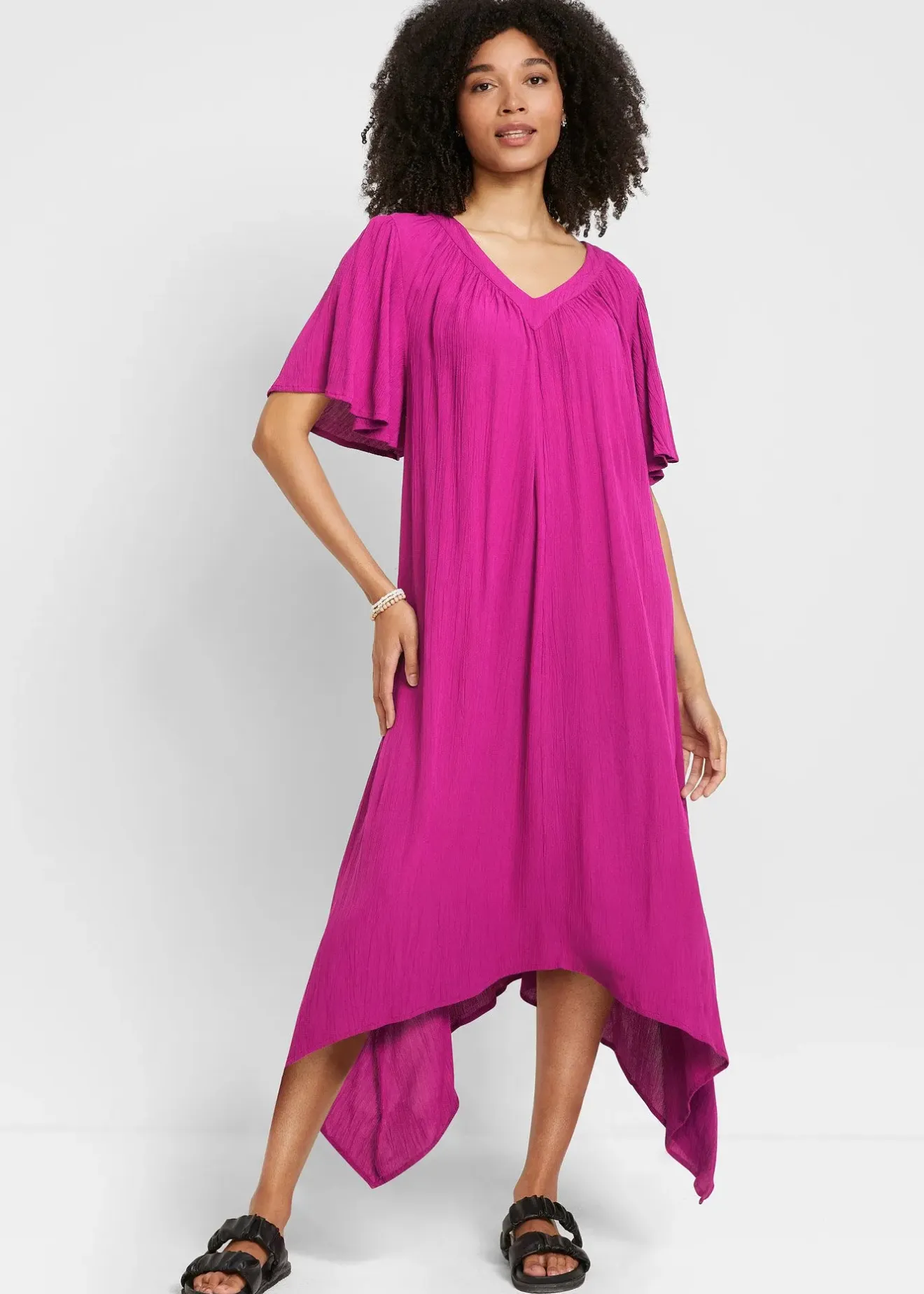 Femme bonprix Robes|Robe caftan en crêpe
